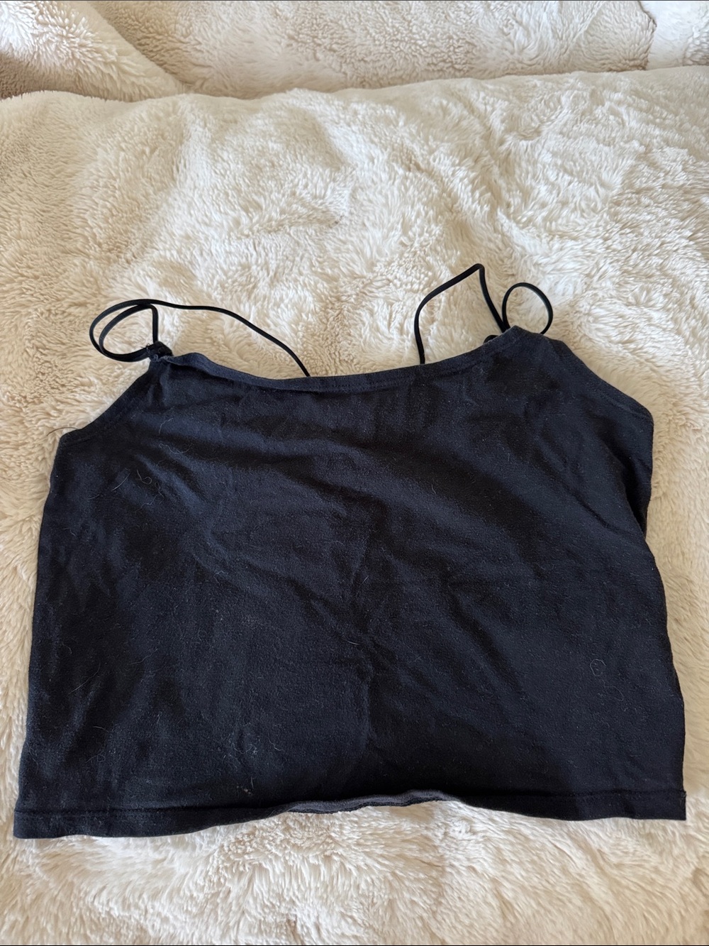 Abercrombie and Fitch Classic Black Spaghetti Strap Crop Top